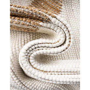 Juego de alfombras hechas a mano de yute/algodón de tejido plano beige/marrón, decoración del hogar personalizable Premium - Product Image 5