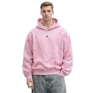 Sudaderas con Capucha Oversize de Forro Polar Grueso de Alta Calidad, Color Rosa, Corte Holgado, Estilo Urbano, Lisas, con Opción de Logotipo Personalizado, Proveedor Mayorista - Product Image 1