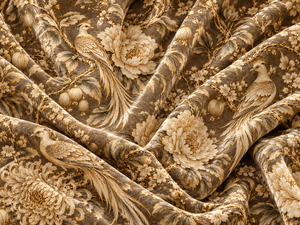 Tissu de rembourrage en brocart jacquard à motif floral beige pour canapé et chaise - Product Image 5