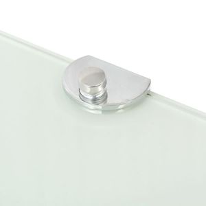 Mensola angolare in vetro bianco con supporti cromati 9.8 "x 9.8" per la conservazione della cucina - Product Image 5