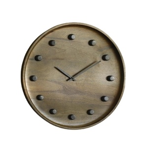 Wood Wall Clock 12 Inch Silent Non-Ticking <b>Battery</b> <b>Operated</b> Round Clock for Living Room Bedroom Kitchen Home Office - Product Image 1
