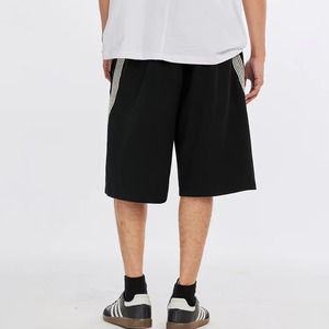 Shorts d'été personnalisés pour hommes, 100 % coton pur, longueur genou, qualité supérieure, cordon de serrage plus épais, motif élastique vieilli à la taille moyenne - Product Image 6