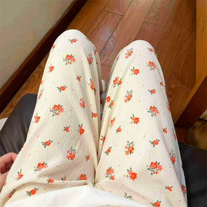 Spring and Autumn <b>Sweet</b> <b>Flower</b> Print Ladies Pajama Pants, Casual and Comfortable Home Pajama Pants,youth Pajama Pants - Product Image 4