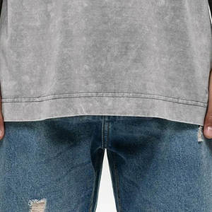 Camiseta Casual de Algodón 100% de Alta Calidad para Hombre, Lavado Ácido, con Logotipo Personalizado, Ecológica y Transpirable, Corte Holgado - Product Image 5