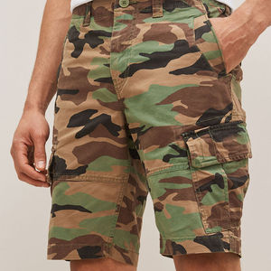 Shorts cargo décontractés pour hommes en toile, taille mi-haute, avec cordon de serrage, poches, 100 % coton, séchage rapide et respirant - Product Image 3