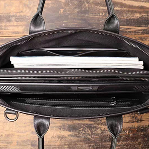 leather <b>briefcase</b> genuine leather laptop bag <b>briefcase</b> for working Leather Laptop Bag Executive Style Carry Case for Office - Product Image 5