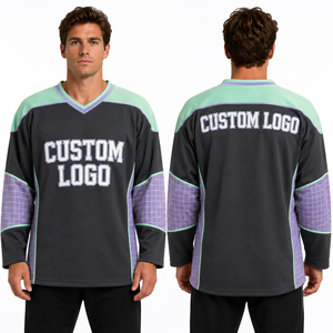 Maillot de hockey sur glace léger personnalisé en gros pour joueurs amateurs, vêtements de gardien de but, protège-coudes, poignets, ourlets, cols, panneaux et tissus - Product Image 3