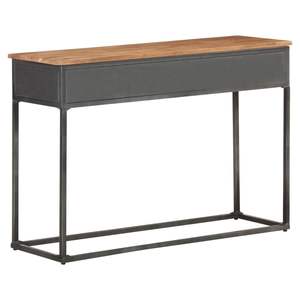 Table console en bois naturel avec accents en acier gris - Product Image 3
