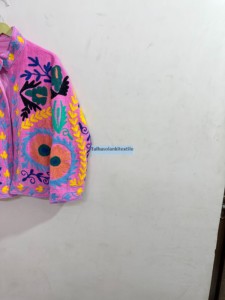 Indian Suzani <b>Velvet</b> <b>Jacket</b> Handmade Floral Embroidery <b>Jacket</b> Boho Hippie <b>Jacket</b> Inside Cotton Iining <b>Jacket</b> Winter <b>Jacket</b> - Product Image 3