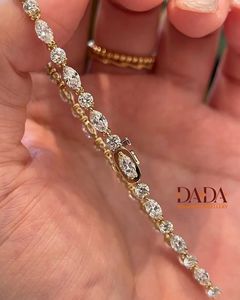 สร้อยข้อมือเทนนิสเพชรสำหรับการเจียระไนแบบประกายเพชรที่กำหนดเองได้เครื่องประดับคุณภาพดีผลิตตามสั่งจากโรงงาน - Product Image 6