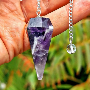 Péndulo de Cristal de Amatista Premium, Herramienta de Radiestesia de Cuarzo Púrpura para Meditación, Regalos Espirituales y Venta al por Mayor - Product Image 5