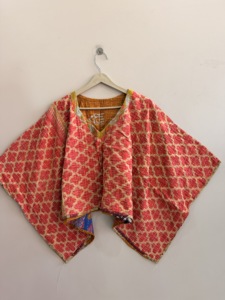 Traditional Indian <b>Poncho</b> <b>Top</b> For Women Kantha Handmade Hippie <b>Top</b> - Product Image 2