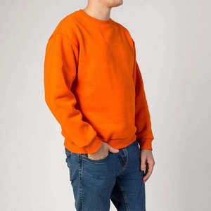 Sudadera de Cuello Redondo Color Naranja para Hombre, Corte Regular, Color Sólido, Tejida, Informal, para Otoño - Product Image 3