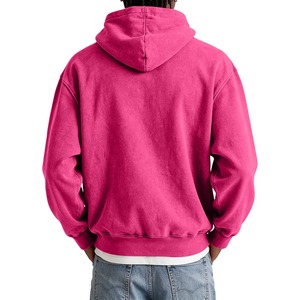 เสื้อฮู้ดโอเวอร์ไซส์สำหรับผู้ชายและผู้หญิง สีชมพูล้วน ผ้าฝ้ายเฟรนช์เทอร์รี่ สวมใส่สบายๆ ในฤดูใบไม้ร่วง - Product Image 4