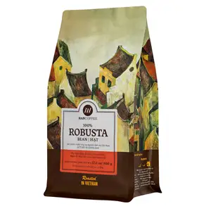 HANCOFFEE STANDARD ROBUSTA COFFEE ROASTED BEAN COFFEE - 500Gr/bag - OEM / ODM CUSTOMIZED PACKAGING