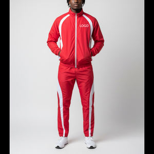 Nueva Colección de Conjuntos Deportivos con Capucha Estilo Urbano 2026 Rojo Blanco de 2 Piezas, Ropa Deportiva Personalizada de Talla Grande, Chaqueta Cortavientos de Algodón para Gimnasio - Product Image 6