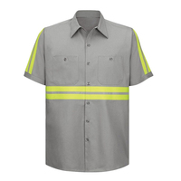 Combinaison de travail respirante à manches courtes pour hommes, couleurs personnalisées, haute visibilité, bandes réfléchissantes, polyester, uniforme de sécurité pour la construction