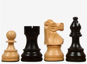 Reproducción de piezas de ajedrez francesas Lardy, Rey de 3.75 pulgadas en madera de abedul ebonizada y natural al mejor precio - Product Image 6