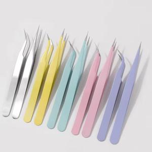 แหนบดึงขนตาสแตนเลสสีชมพู ปลายเรียบ ความยาว 122 มม. อุปกรณ์แต่งหน้า - Product Image 1