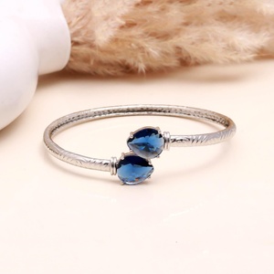 Pulsera de Plata 925 con Zafiro Azul, Ajustable, Elegante, para Mujer, Regalo para Ella, Pulsera de la Amistad - Product Image 2