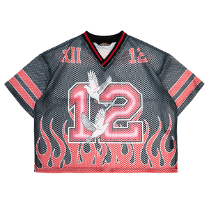 Camiseta Deportiva Retro de Fútbol Americano con Corte Cuadrado y Malla, Personalizada con Impresión Completa, para Hombre, Sublimada y Transpirable - Product Image 1
