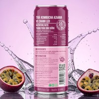 Boisson Kombucha au fruit de la passion en vrac, thé fermenté, boisson, OEM, marque privée, fabricant, personnalisation de la marque