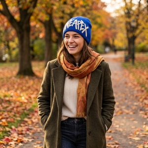 Custom Royal Blue Knit Beanie Hat Cream Custom Logo Ribbed <b>Winter</b> <b>Cap</b> Unisex Streetwear Fashion Headwear Wholesale Manufacture - Product Image 6