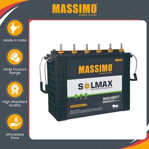 Bulk Quantity Available Superior Quality ISO Certified MASSIMO 100Ah 12V <b>Tall</b> Tubular Lead Acid Battery from India Origin - Product Image 3