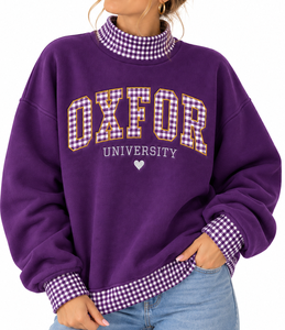 Sudadera Oversize de Cuello Alto para Mujer al por Mayor, Personalizada con Bordado, de Algodón y Felpa, Estilo Casual Urbano - Product Image 5