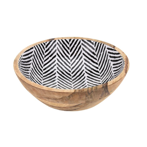 Handcrafted <b>Mango</b> <b>Wood</b> Serving <b>Bowl</b> with Hand Painted Floral Interior Design Natural Wooden Salad <b>Bowl</b> for Fruits Snacks Dry - Product Image 6