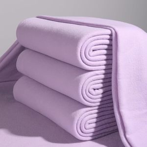 Lavender Polar Fleece Throw <b>Blanket</b> Solid Color Rectangular Folded Lightweight Soft <b>Warm</b> Home Use Four Seasons - Product Image 4