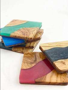 Juego de Posavasos Rectangulares de Lujo Ecológicos con Incrustaciones de Madreperla, Diseño Marroquí, 5 mm de Grosor, Personalizables, con Soporte para Posavasos - Product Image 3