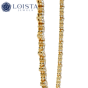 Collar de tenis de diamantes cultivados en laboratorio, Cadena cubana de diamantes cultivados en laboratorio al por mayor - Product Image 2