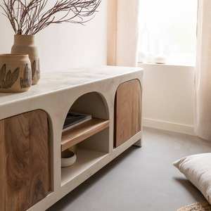 Mueble para TV Vandana Cresta Vesta en madera con efecto hormigón y madera de acacia - Product Image 3