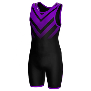 Full Print Custom Wrestling Athletic One-Piece Sports <b>Singlet</b> 100% Polyester Lightweight Quick Dry Breathable Performance - Product Image 3