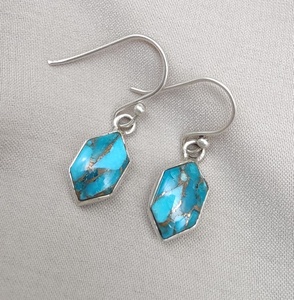 Pendientes de Plata de Ley 925 con Turquesa Azul Cobre, Estilo Art Deco, Certificados por IGI, Regalo de Boda, Joyería para Mujer, Venta al Por Mayor OEM - Product Image 6