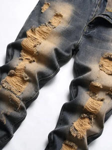 Apparel Outdoor Wholesale High Quality MOEED MEHBOOB INDUSTRY <b>Men</b> <b>Wide</b> <b>Leg</b> <b>Jeans</b> Pants Streetwear Mid Waist 100% Cotton Denim - Product Image 4