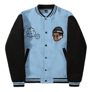 Chaqueta Varsity Personalizada para Hombre, Chaqueta de Béisbol con Logotipo Estampado, Cuerpo de Lana, Mangas de Cuero, Ropa Urbana Unisex, Chaquetas Casuales - Product Image 1