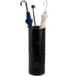Classic White Metal Umbrella Stand With Creative Hollow Cutout Design Freestanding Iron Umbrella Holder Rack With Drip Tray - Product Image 4