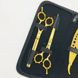 Ciseaux de coiffure professionnels durables avec rasoir et peigne, ciseaux de barbier pour la beauté des cheveux, logo personnalisé - Product Image 3