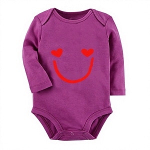 Venta al por mayor de ropa de bebé de algodón orgánico de bambú para niños pequeños Mono blanco liso para recién nacidos con diseño sonriente en Ali Express - Product Image 1