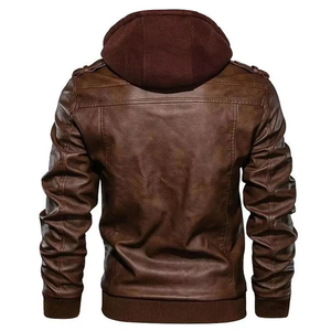 Pakistani Leather Wholesale Custom Men Genuine Leather Jackets Motorcycle Leather Jacket Cowhide Jacket - Product Image 4