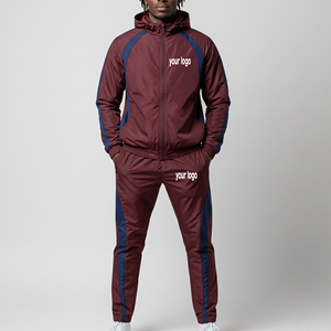 Survêtement Homme Sportif Personnalisé 100% Nylon Coupe-Vent et Imperméable avec Bande Réfléchissante, Léger et Panneauté pour l'Automne - Product Image 4