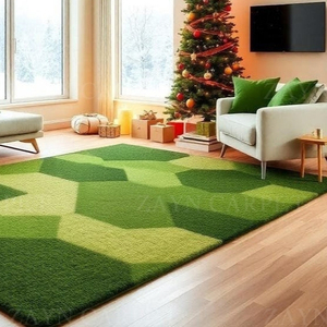 Tapis géométrique vert moderne, tissé à la main en laine, pour intérieur et extérieur, décoration de la maison, meilleur prix - Product Image 3