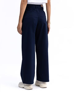 Meilleur pantalon/jean en denim respirant coupe slim pour femme, bleu foncé, pantalon large taille haute, jean large personnalisé effet denim - Product Image 2