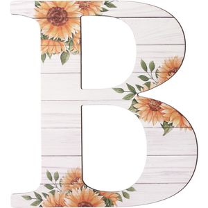Grandi Lettere in Legno Rustico da 12 Pollici, Lettere Decorative a Forma di Girasole per Decorazione Murale Domestica - Product Image 1