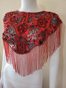 Blusa Sexy Vintage de Otoño con Lentejuelas, Bordado a Mano de Diseñador, Talla Grande, con Cuentas y Flecos Cortos, para Fiesta Nocturna, Disfraz de Espectáculo para Mujer - Product Image 3