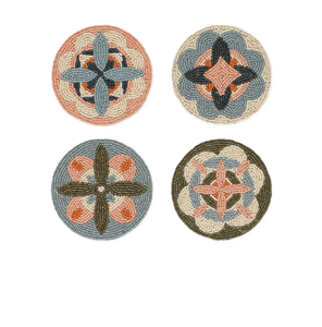 Trendy <b>Beaded</b> Embroidery <b>Coaster</b> For Stylish House Gifts Custom Seed Beads <b>Beaded</b> Embroidery <b>Coaster</b> For Personalized Sets - Product Image 2