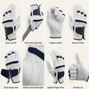 Gant de golf unisexe en cuir de cabretta pleine fleur, doux, respirant, personnalisable, avec fermeture auto-agrippante, pour droitier - Product Image 2
