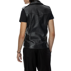 Gilet en cuir respirant personnalisé de haute qualité pour hommes, style hip-hop, vêtement d'extérieur pour l'hiver, service OEM - Product Image 2